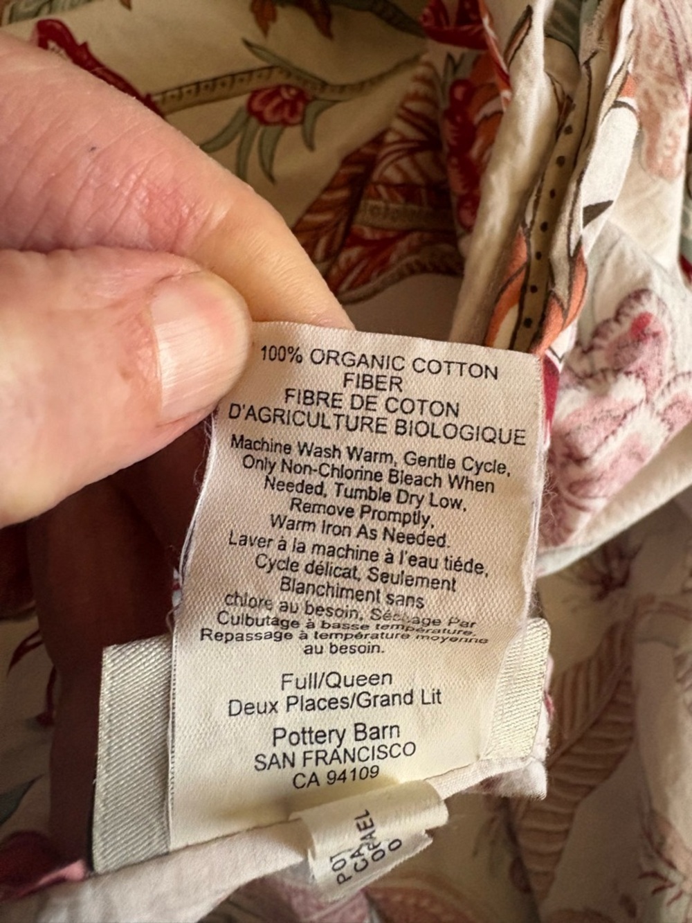 POTTERY BARN PALAMPORE Lolita/Deidre Queen Full Duvet Cover Butterflies - Picture 11 of 11